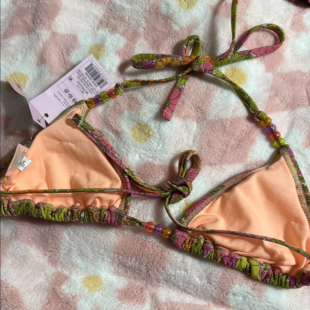 Wild Fable Floral Bikini Top - Pink and Green - Picture 4 of 6